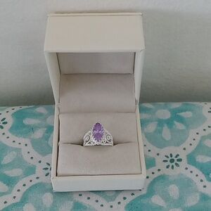 Sparkle Allure JC Penny Purple Gemstone Silver Plated Ring. Brand New. Size 7